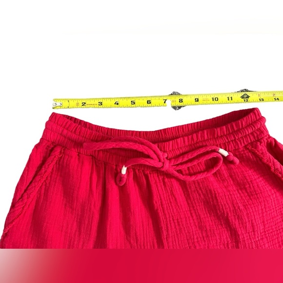 Anthropologie Saturday Sunday Marie Frayed Short Red Size XS - Picture 7 of 7